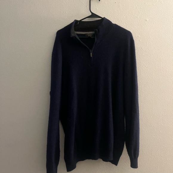 Club Room Men's Navy Zip-Up Sweater